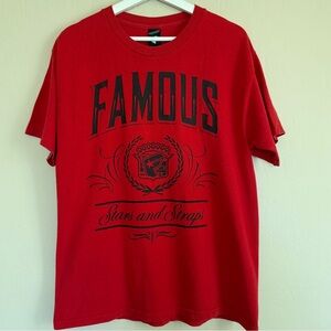 Y2K Famous Stars & Straps Men’s Short Sleeve Red Tee Shirt Large